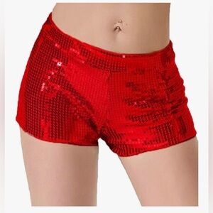 Red Sequin Shorts